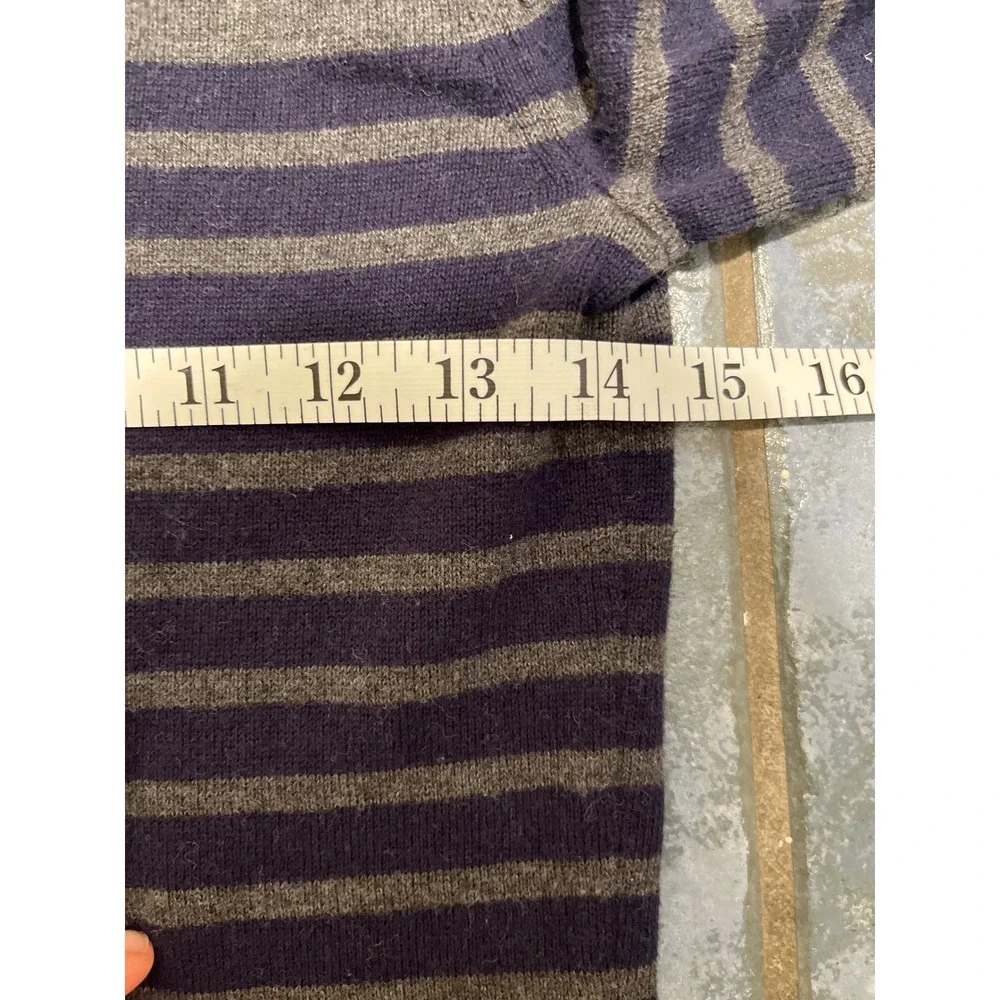 Banana Republic Sweater Dress Women's S Gray Blue Striped 3/4 Sleeve Cotton Knit - Picture 7 of 9